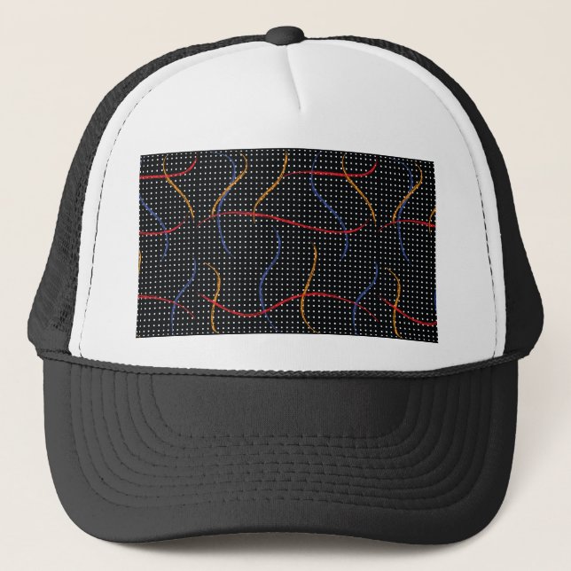 Retro Paint Splatter and Dots Trucker Hat (Front)