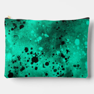 Retro Paint Splatter Effect Green & Black Accessory Pouch