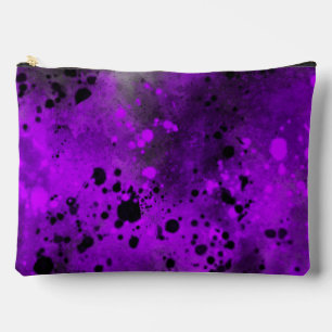 Retro Paint Splatter Effect Purple & Black Accessory Pouch