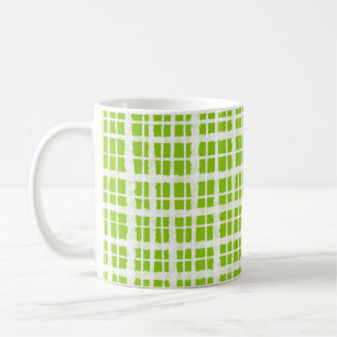Retro Painted Cottagecore Pattern in Line Green Coffee Mug