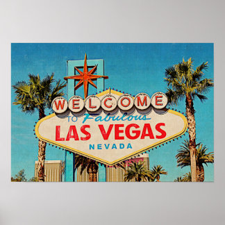 Retro Painting Fabulous Las Vegas Nevada Sign
