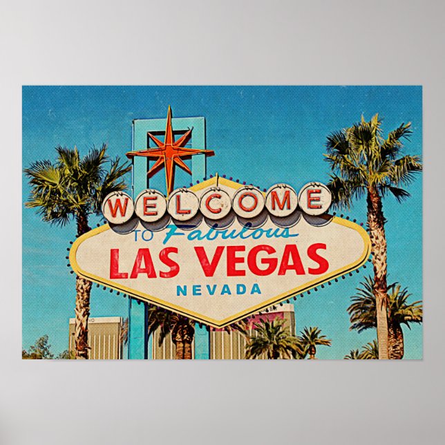 Retro Painting Fabulous Las Vegas Nevada Sign (Front)