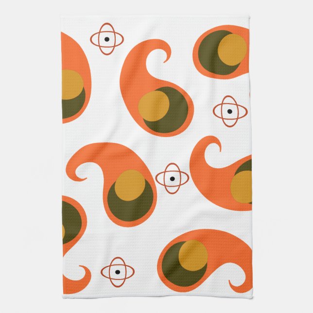 Retro Paisley Kitchen Towel (Vertical)