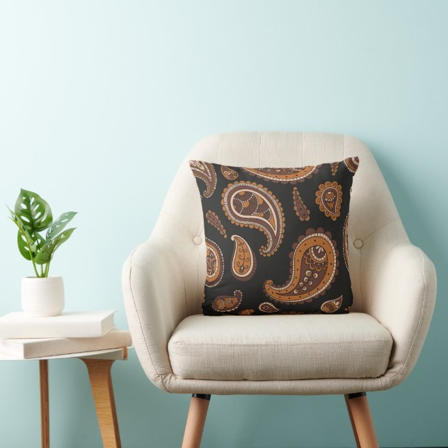 Retro Paisley Pattern Cushion (Chair)