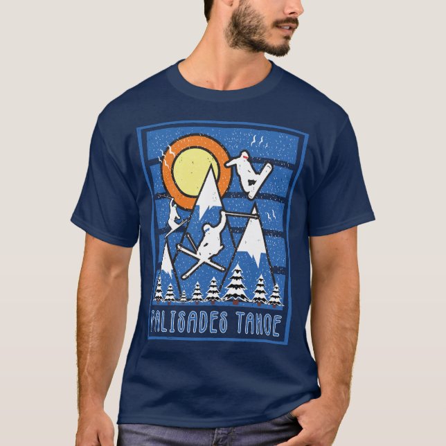 Retro Palisades Tahoe Ski Sunset T-Shirt (Front)