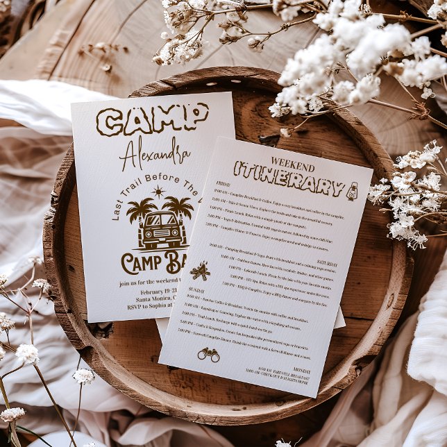 Retro Palm Camper – Boho Bachelorette Weekend  Invitation (Creator Uploaded)