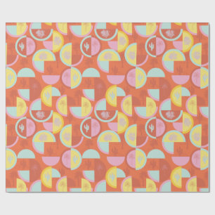 Retro Palm Springs Cactus Gift Wrap Paper