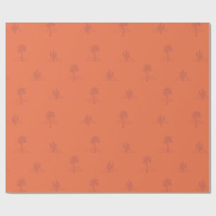 Retro Palm Springs Cactus in Earthy Colours Wrapping Paper