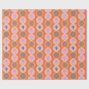 Retro Palm Springs Geometric Circles Gift Wrap 