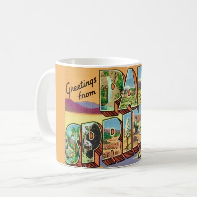 Retro Palm Springs Greeting Mug (Front Left)