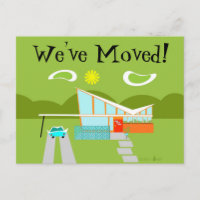 Retro Palm Springs House Change of Address Card