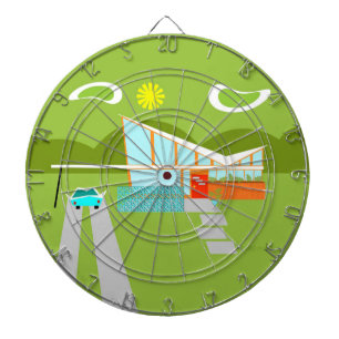 Retro Palm Springs House Dart Board