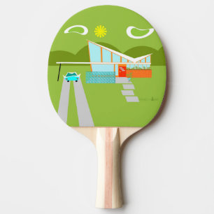 Retro Palm Springs House Ping Pong Paddle