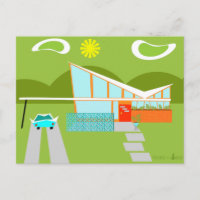 Retro Palm Springs House Postcard