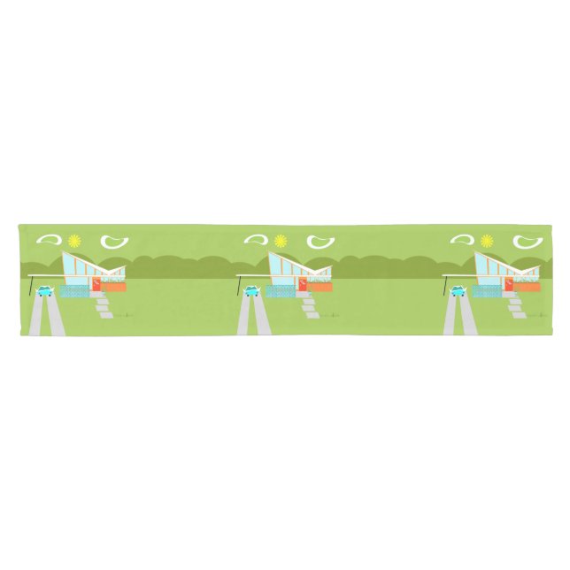 Retro Palm Springs House Table Runner (Horizontal)