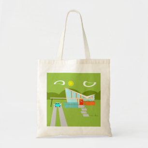 Retro Palm Springs House Tote Bag