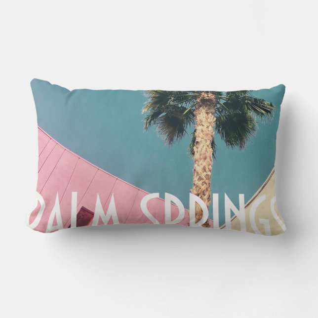 Retro Palm Springs Lumbar Pillow (Front)