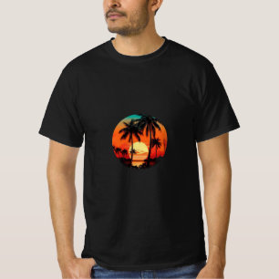 Retro Palm Sunset Shirt – Vintage Tropical Escape