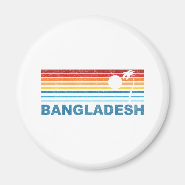 Retro Palm Tree Bangladesh Magnet (Front)