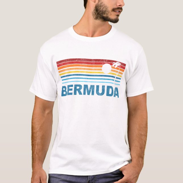 Retro Palm Tree Bermuda T-Shirt (Front)