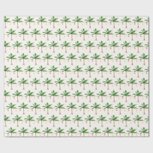 Retro Palm Tree Christmas in July Summer Party Wrapping Paper