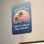 Retro Palm Tree Sunset Cruise Family Vacation  Magnet<br><div class="desc">This design may be personalised in the area provided by changing the photo and/or text. Or it can be customised by clicking Personalise this Template and then choosing the click to customise further option and delete or change the colour of the background, add text, change the text colour or style,...</div>