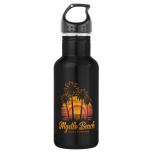 Retro Palm Tree Sunset South Carolina Myrtle Beach 532 Ml Water Bottle
