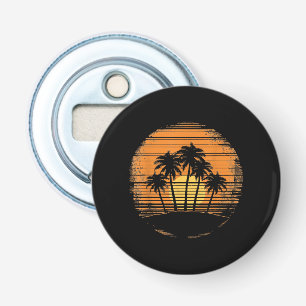 Retro Palm Tree Sunset Summer Beach Vintage Tropic Bottle Opener