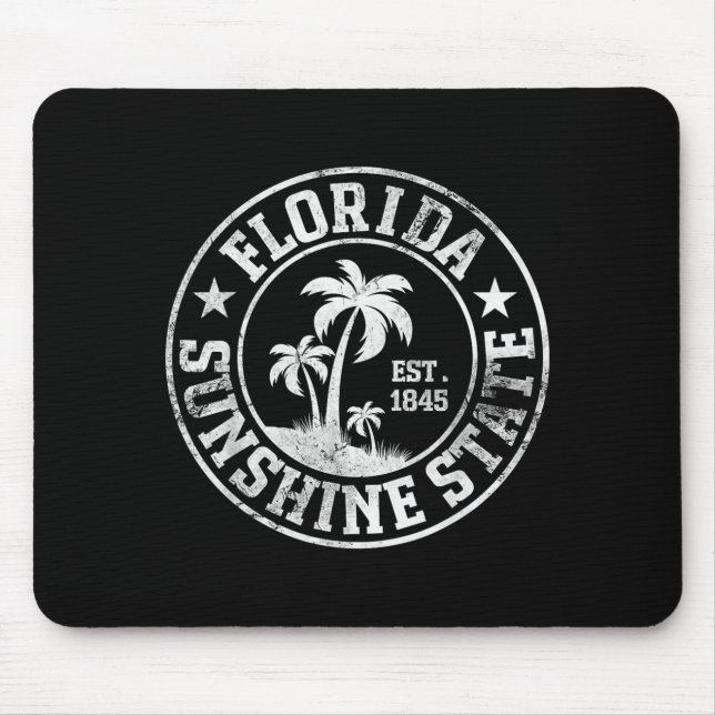 Retro Palm Tree Tropical Beach Summer Vacation Mouse Pad (Front)