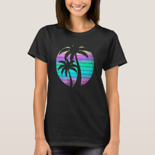 Retro Palm Trees 80s Vaporwave Aesthetic Vaporwave T-Shirt