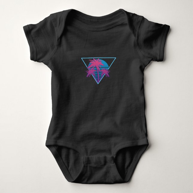 Retro Palm Trees Logo Baby Bodysuit (Front)