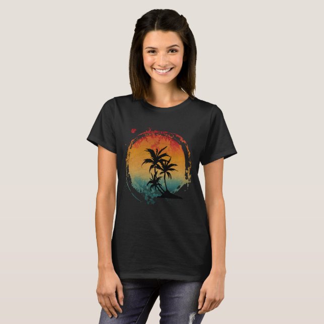 RETRO PALM TREES VINTAGE T-Shirt (Front Full)