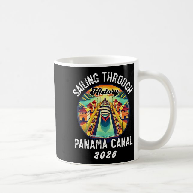 Retro Panama C Panama Waterway Sailing Cruising 20 Coffee Mug (Right)