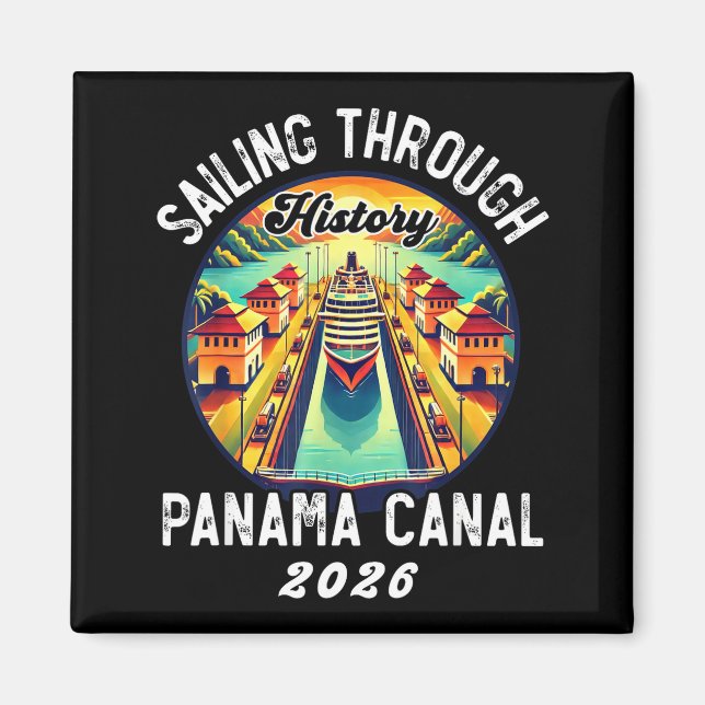 Retro Panama C Panama Waterway Sailing Cruising 20 Magnet (Front)