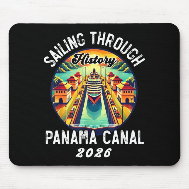 Retro Panama C Panama Waterway Sailing Cruising 20 Mouse Pad (Front)