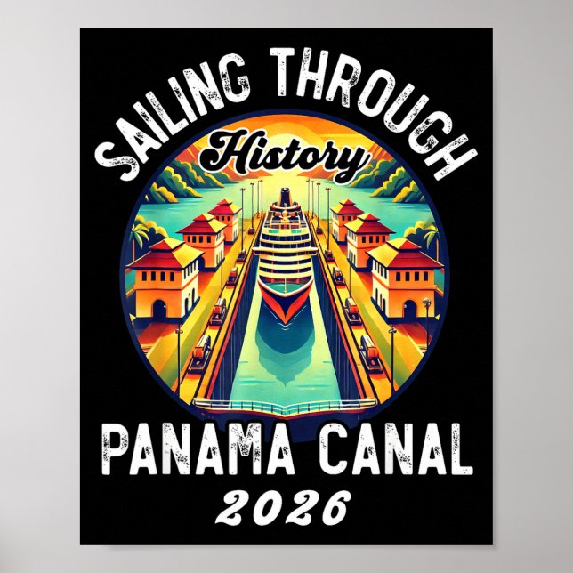 Retro Panama C Panama Waterway Sailing Cruising 20 Poster (Front)