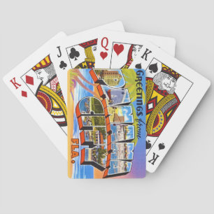 Retro Panama City Florida Playing Cards