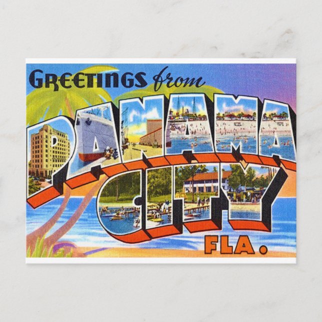 Retro Panama City Florida Postcard (Front)