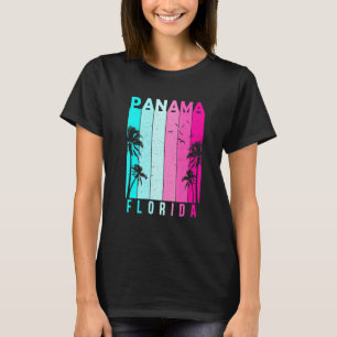 Retro Panama Florida Beach Summer Tropical Souveni T-Shirt