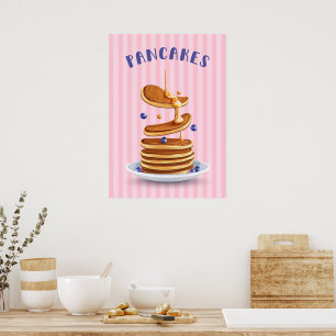 Retro pancakes  poster