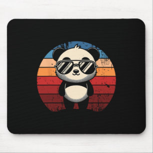 Retro Panda In Sungles Bbq Pool Party Funny Panda Mouse Pad