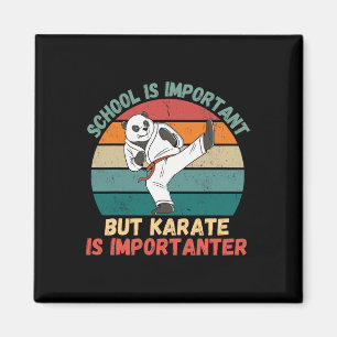 Retro Panda School Is Important Karate Is Importan Magnet