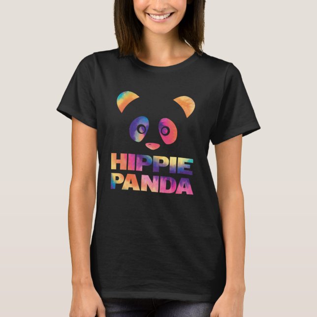 retro panda Tie Dye Hippie Colourful  men & women T-Shirt (Front)