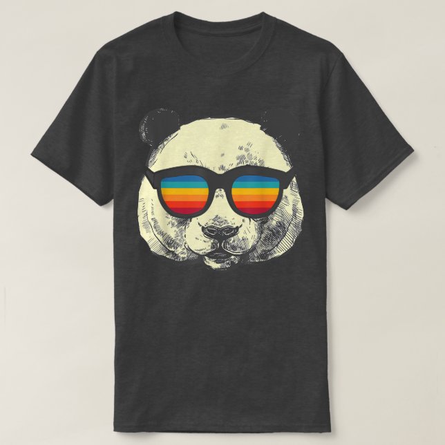 Retro Panda With Sunglasses  T-Shirt (Design Front)