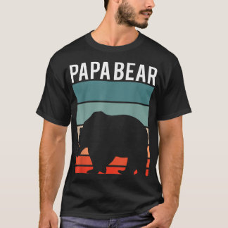 Retro Papa Bear Hiking Camping Lover New Dad Annou T-Shirt