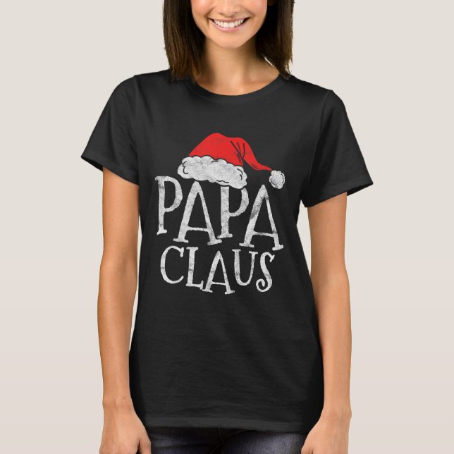 Retro Papa Claus Gift Funny Christmas Santa Costum T-Shirt (Front)