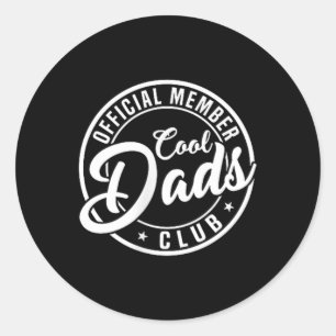 Retro Papa Fathers Day Mens Official Member Cool D Classic Round Sticker