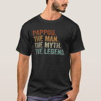 Retro Pappou The Man Myth Legend Daddy Grandpa Fat