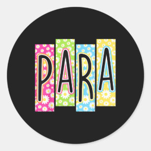 Retro Para Professional Back To School Colourful G Classic Round Sticker