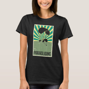 Retro Paragliding Art Flying Hobby Paraglider T-Shirt